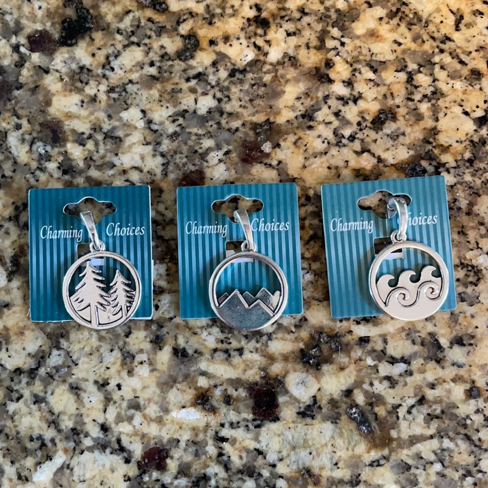 Set of 3 nature charms